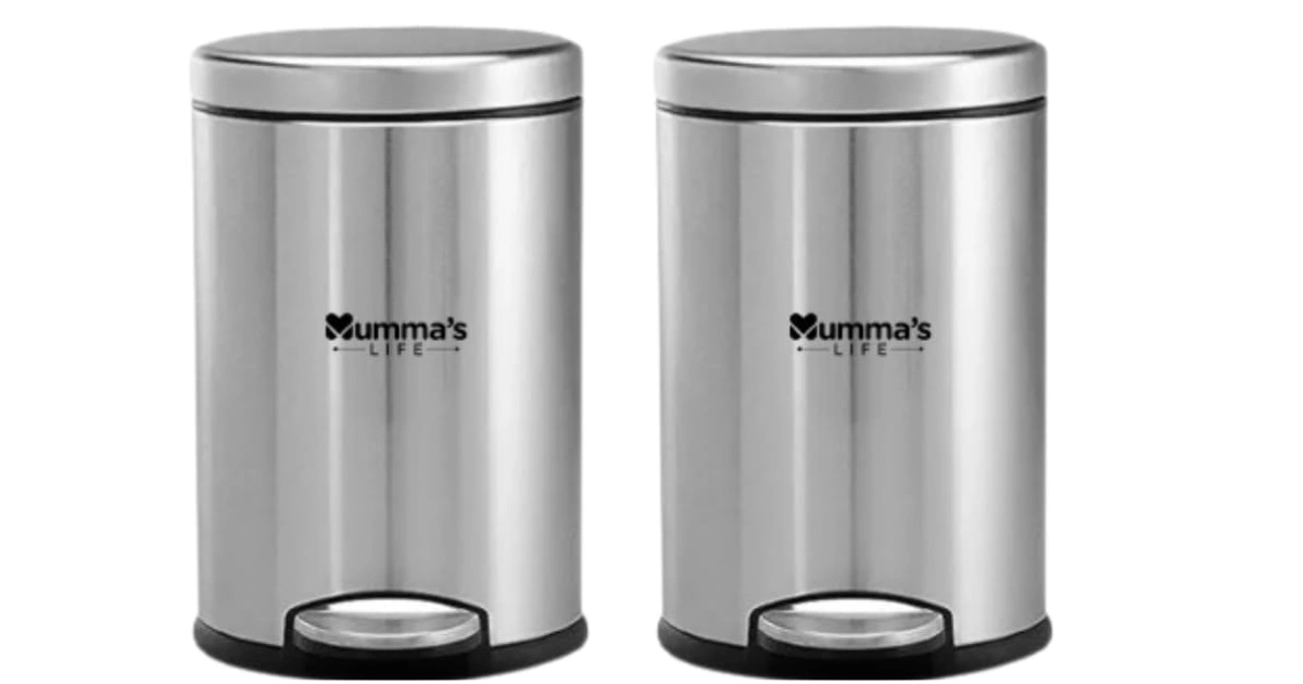 Mumma's LIFE 5LTR Stainless Steel dustbin for bathroom with lid